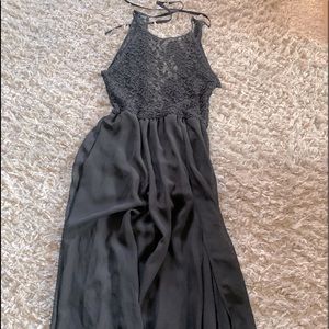 Black romper maxi dress